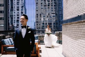 First Look on the rooftop of Essex House in Manhattan, Jenny Fu Studio, Editorial, Photojournalistic, Documentary, Wedding Photographer based in New York City, NYC Top Wedding Photographer