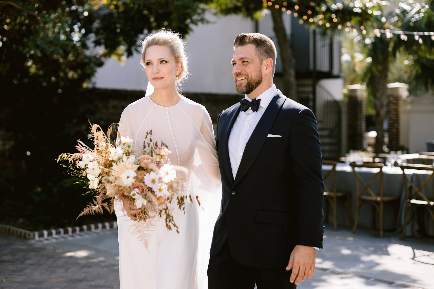 bride and groom at gadsden house in south carolina