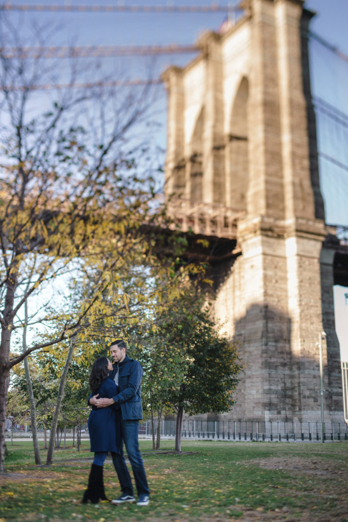 engaged couple, new york city