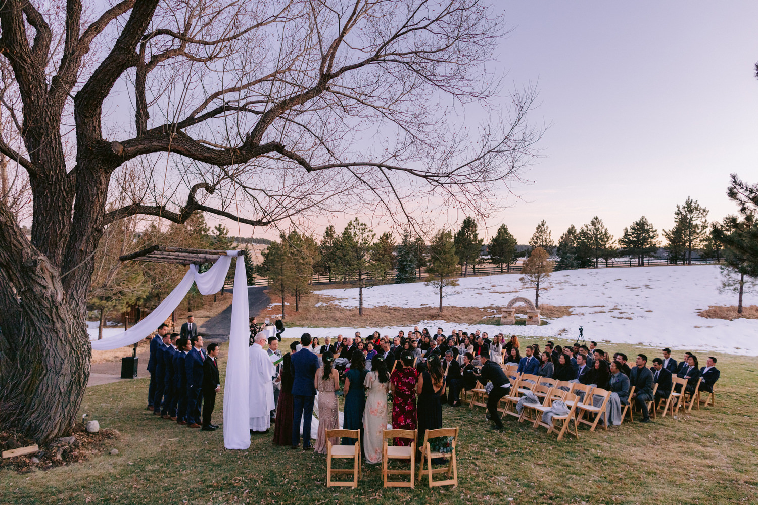 Outdoor ceremony at Spruce Mountain Ranch