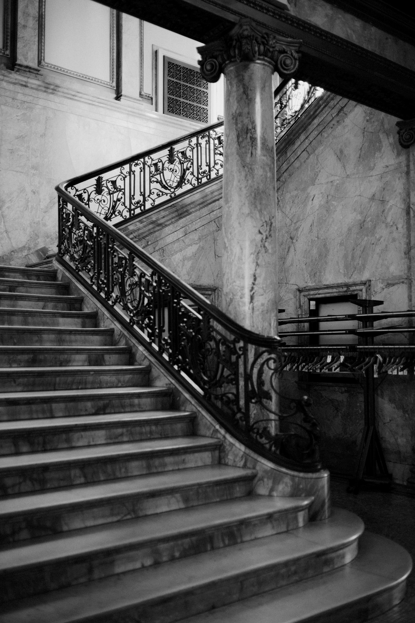 Grand staircase in the Providence Public Library, Rhode Island