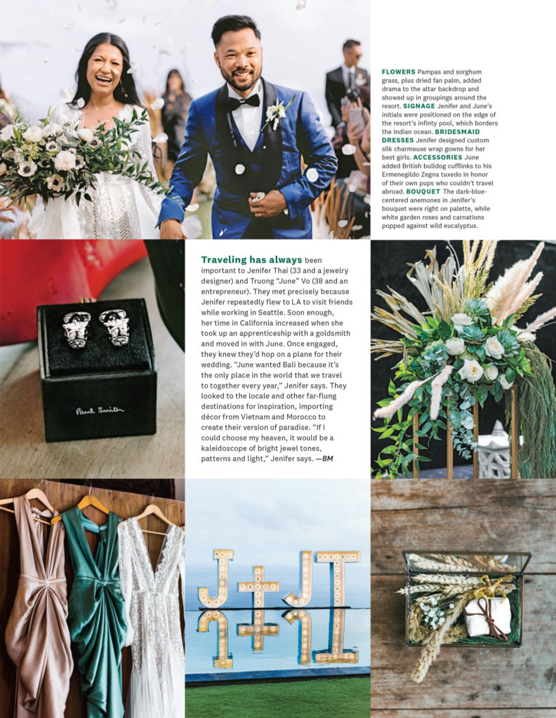Bali wedding featured in The Knot Magazine Spring Summer 2019