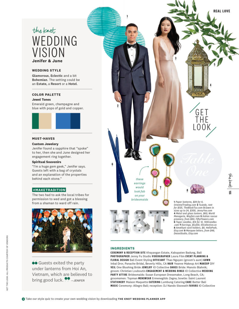 Bride and grooms wedding vision in The Knot Magazine Spring Summer 2019