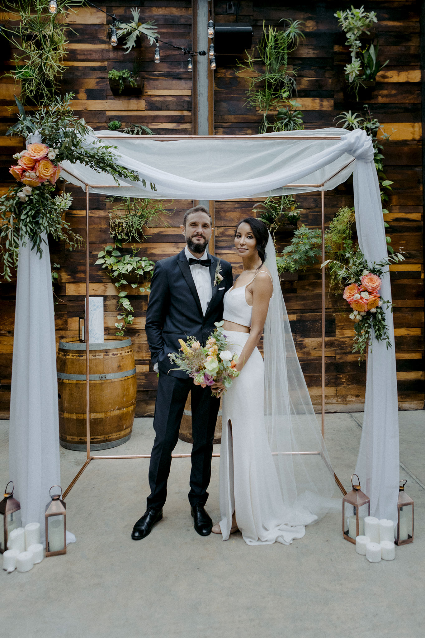 Jewish bride and groom under a Chuppah at the Brooklyn Winery