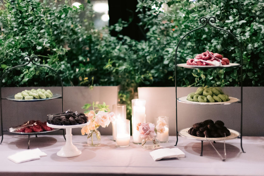 A donut table at a wedding, executed by a wedding planner in NYC