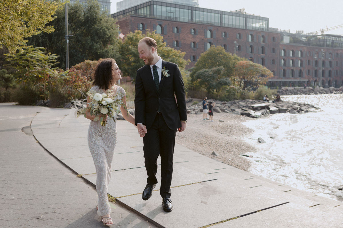 New York wedding photographer takes pictures of a bride and groom on their wedding day