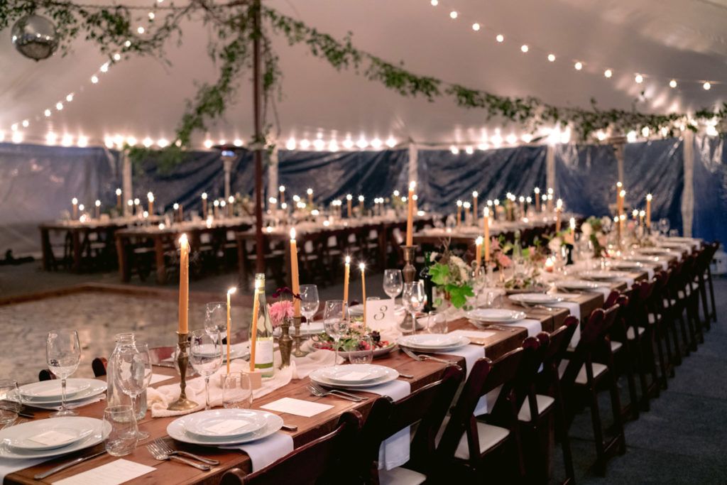 A beautiful table under a white tent