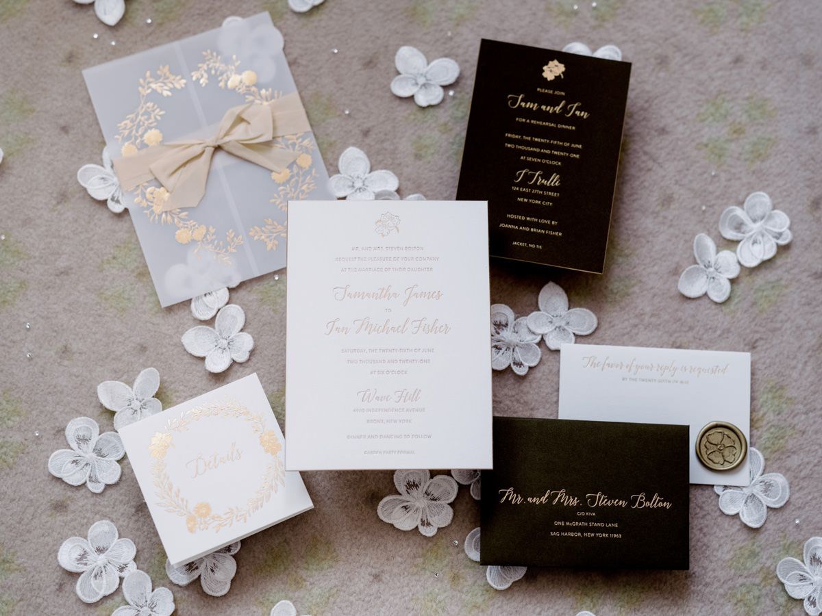 Black and white wedding invitations