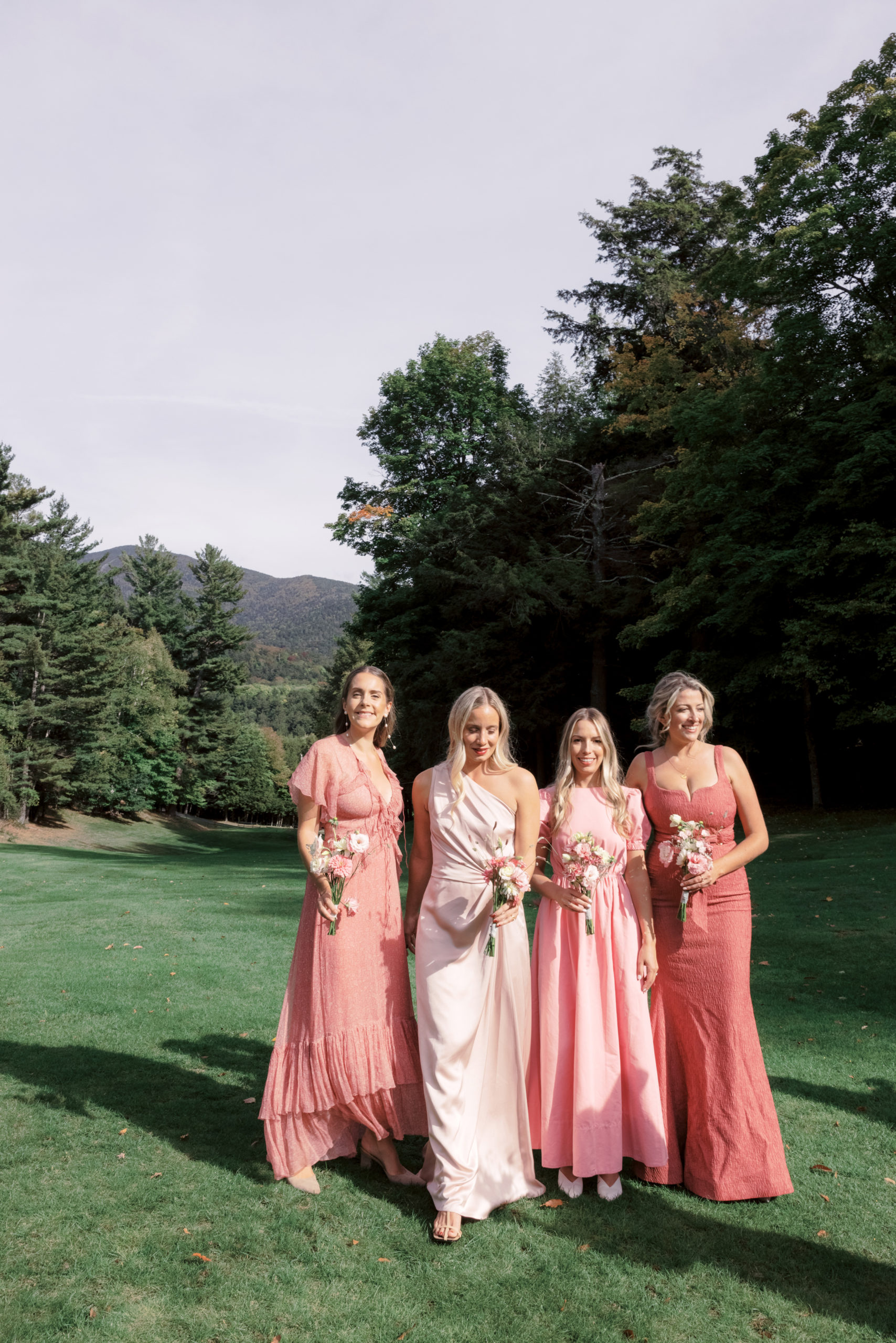 The bridesmaids are wearing 2022 bridesmaid dresses. Editorial wedding image by Jenny Fu Studio.