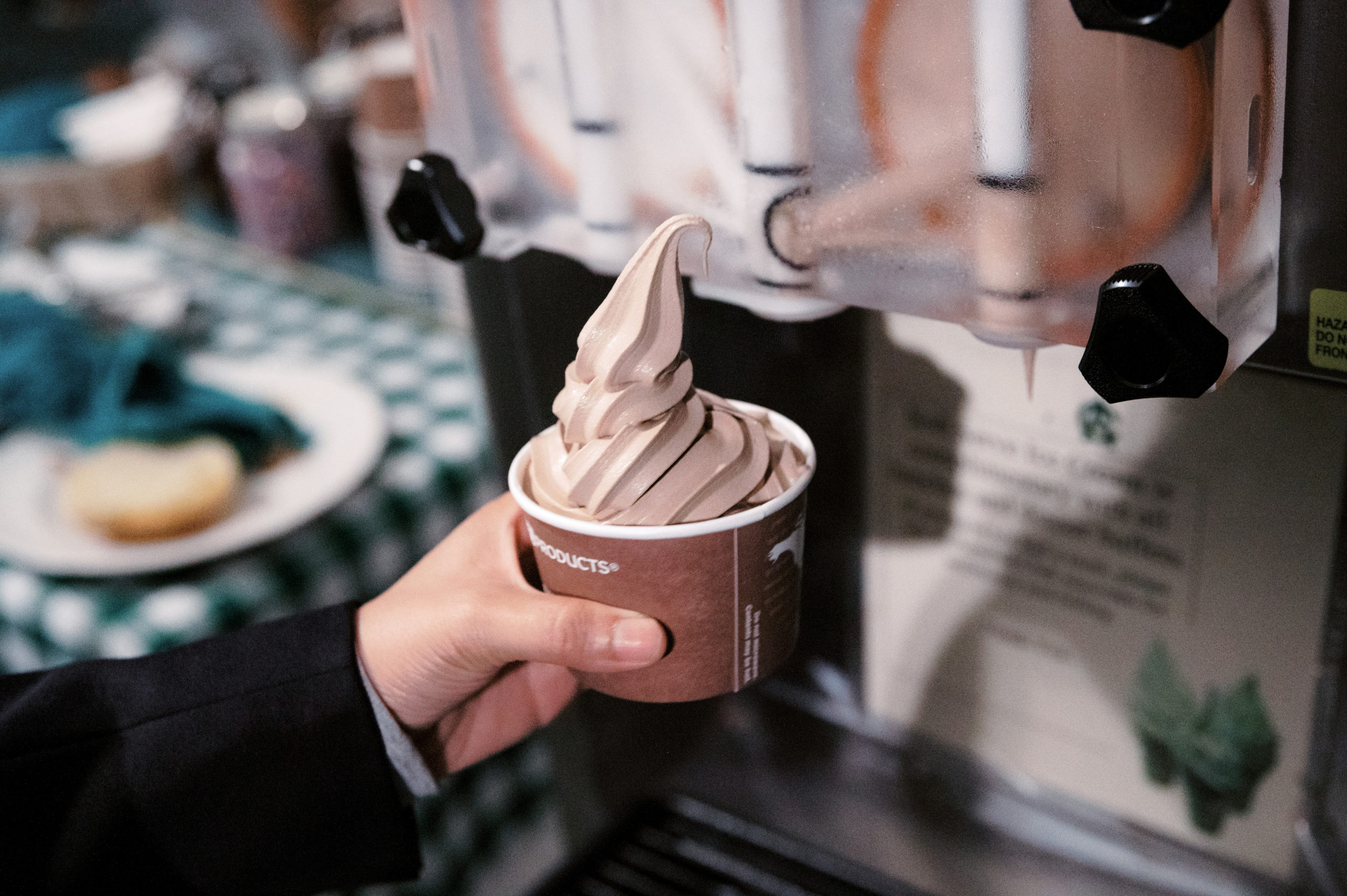 A chocolate soft-serve ice cream at a rehearsal dinner in The Ausable Club NY. Image by Jenny Fu Studio