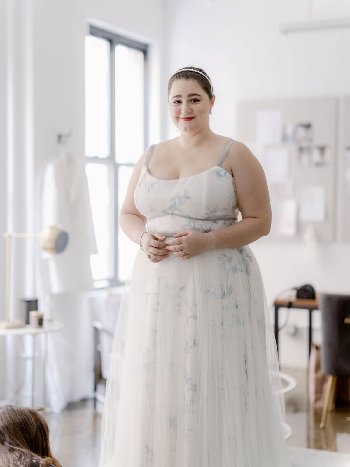 A custom Alexandra Grecco bridal gown. Image by Jenny Fu Studio