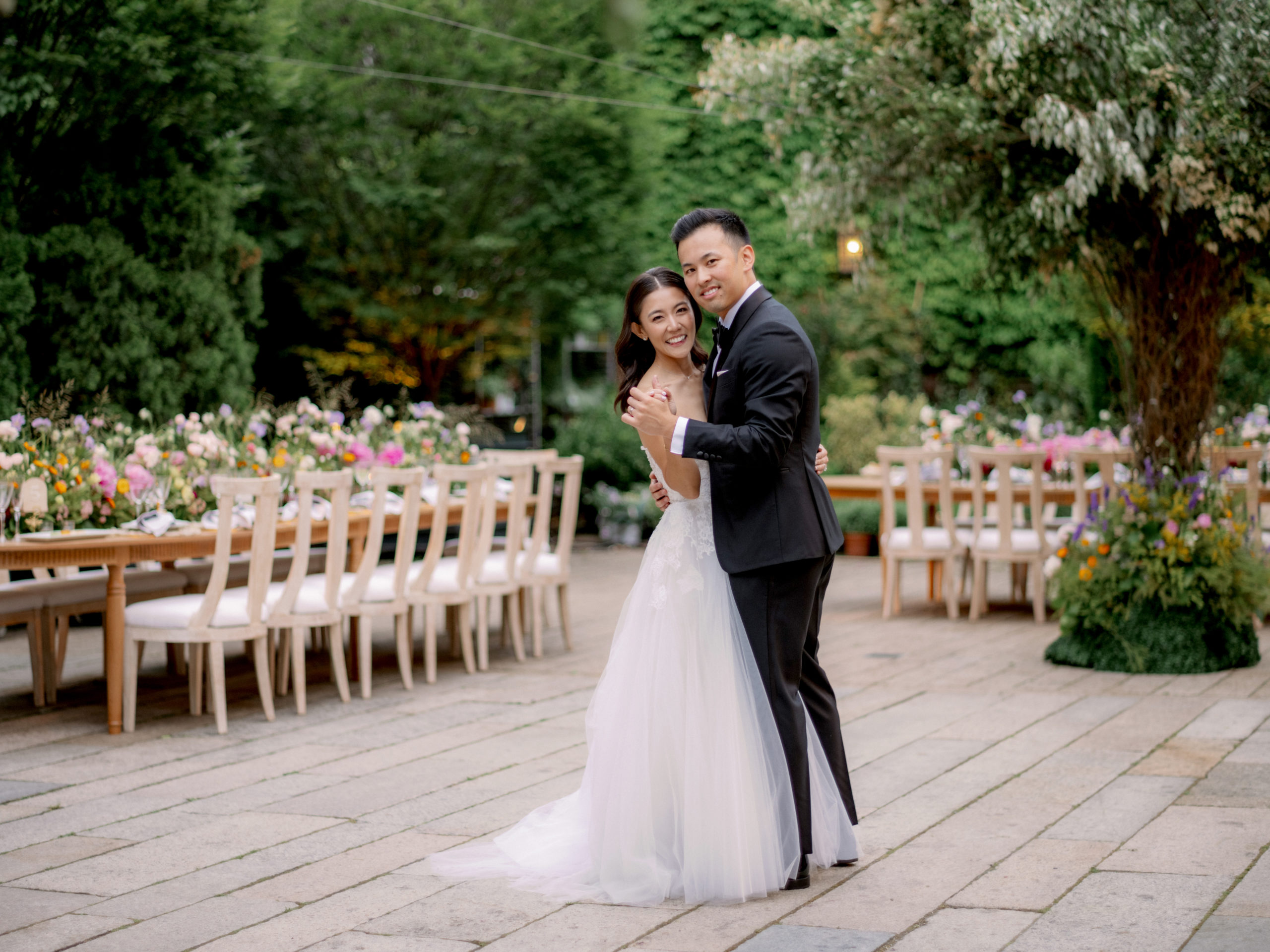 The bride and groom's first dance. Film vs. digital wedding photography image by Jenny Fu Studio