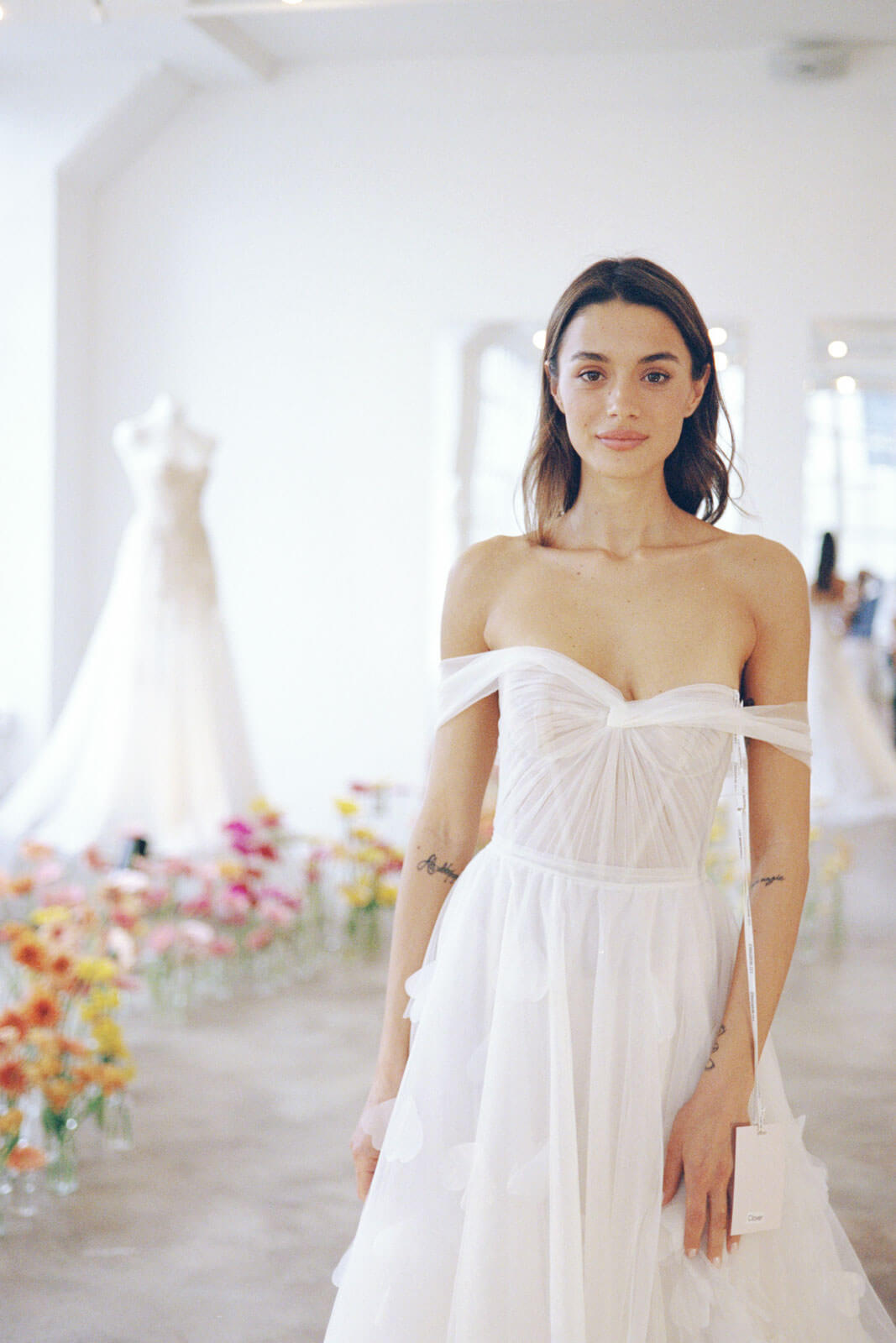 A model wearing a bridal gown in the Bridal Fashion Week. Image by Jenny Fu Studio