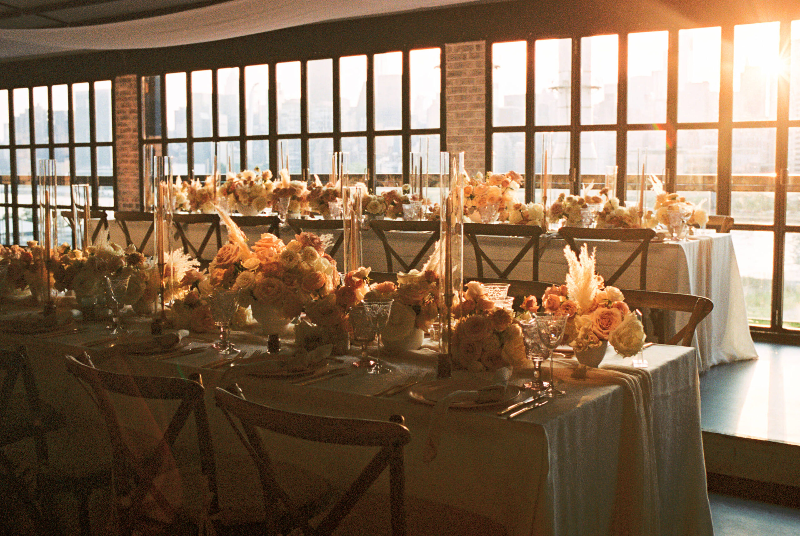 Editorial image of the wedding reception set-up in New York. Image by Jenny Fu Studio