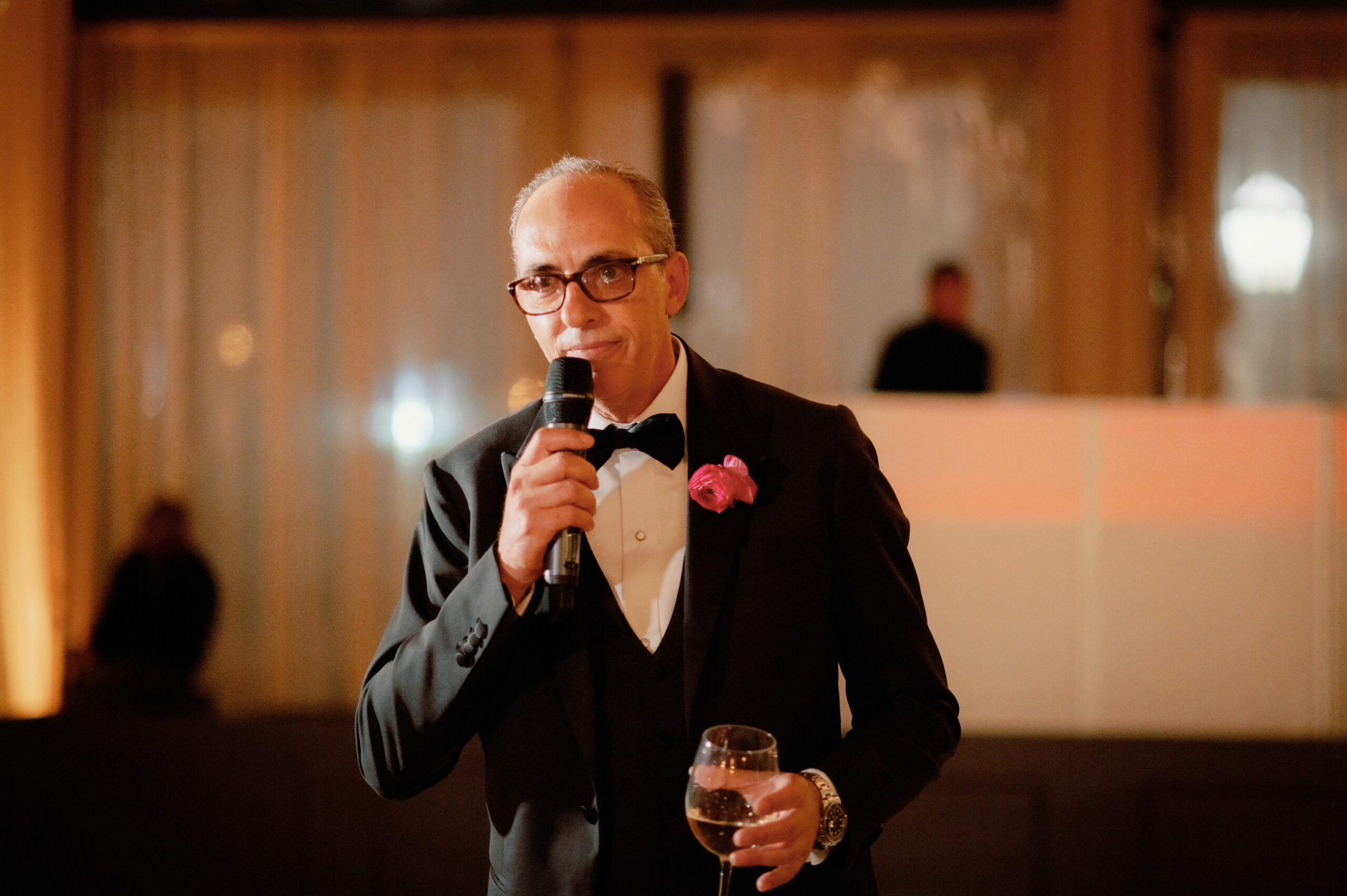 The Father of the bride is giving a speech at the toast ceremony. Image by Jenny Fu Studio NYC