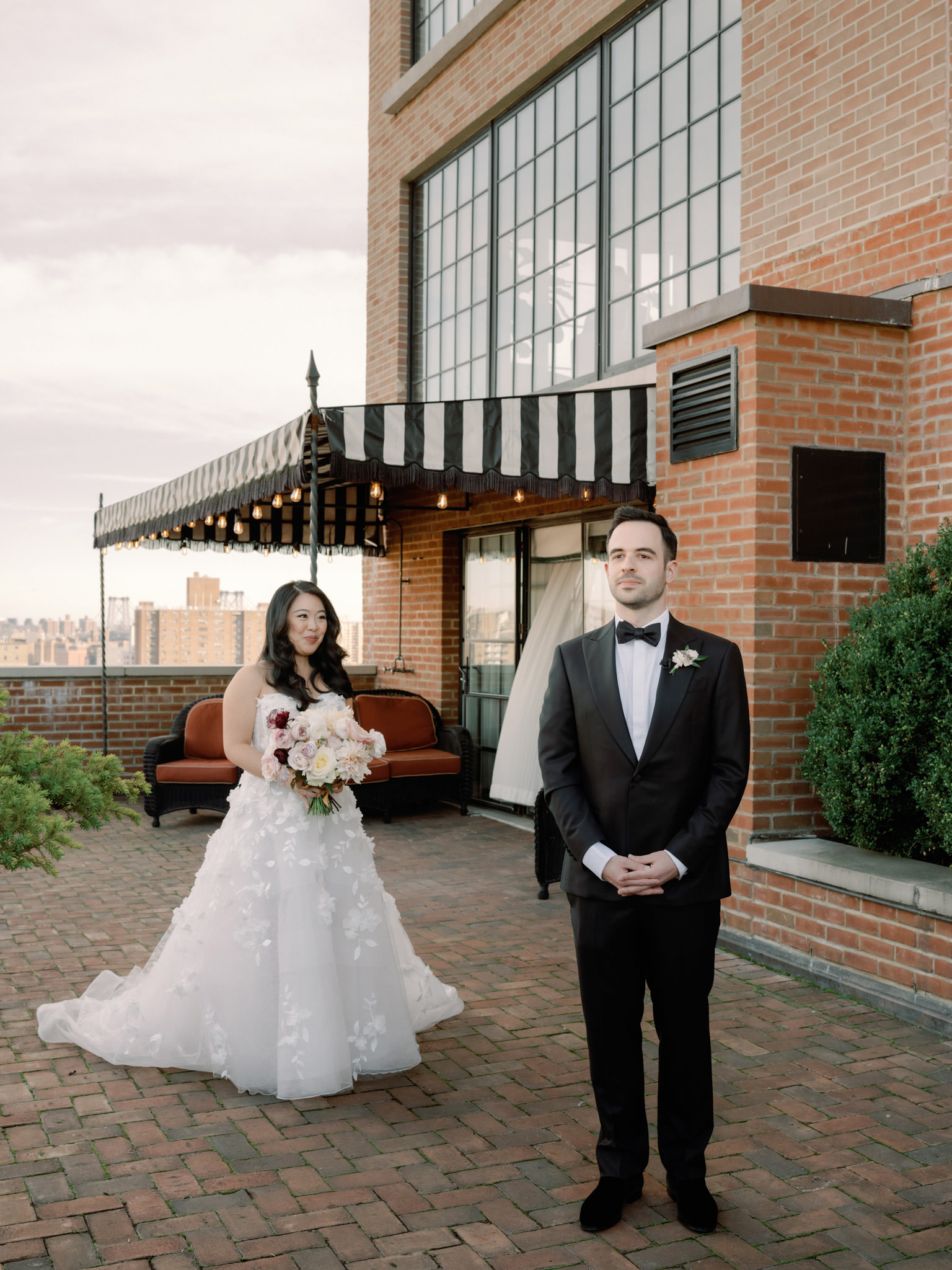 Wedding photo at the Bowery Hotel by Jenny Fu Studio