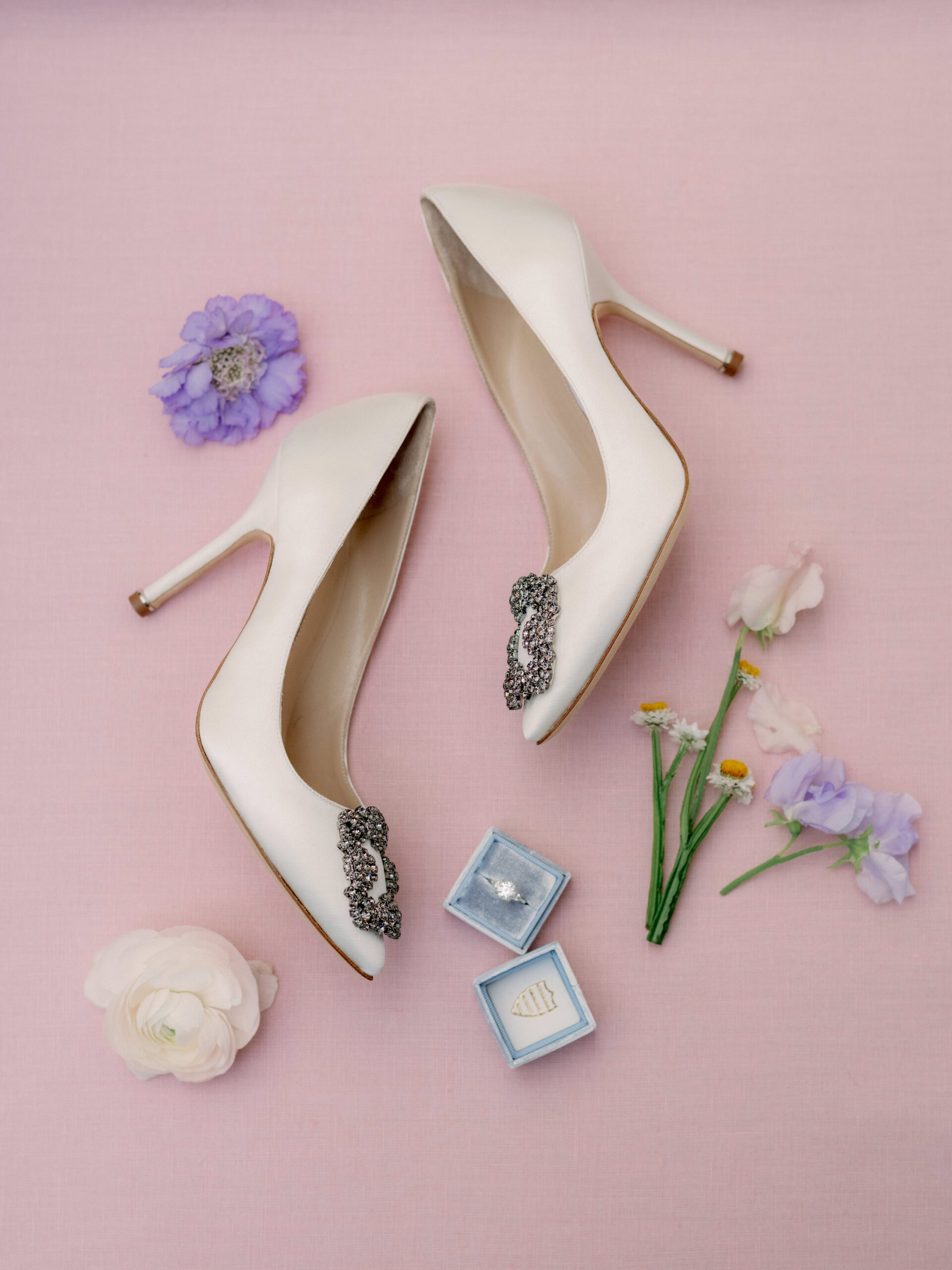 Bridal shoes and ring. Wedding details image by Jenny Fu Studio