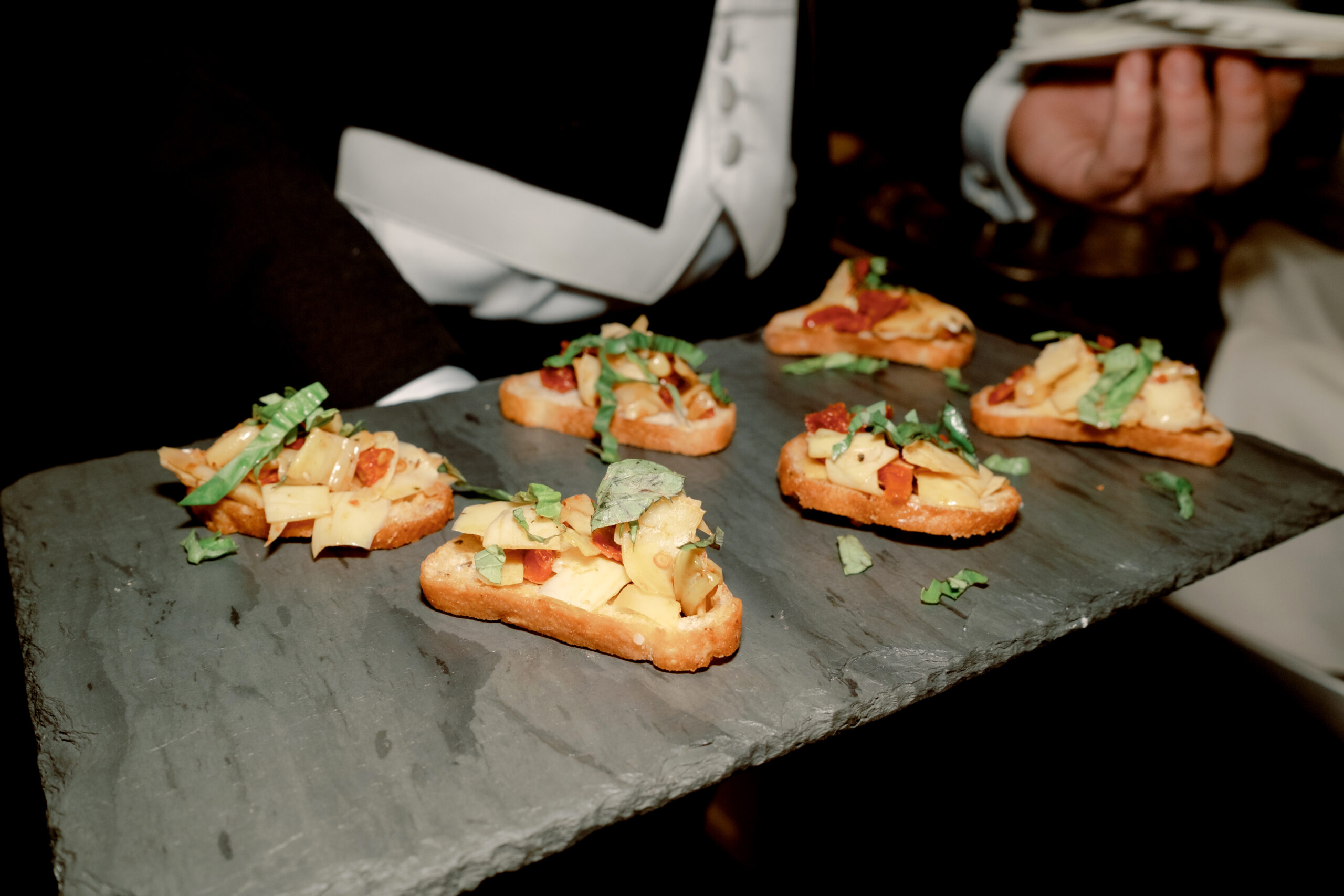 Canapes at a wedding reception. Image by Jenny Fu Studio