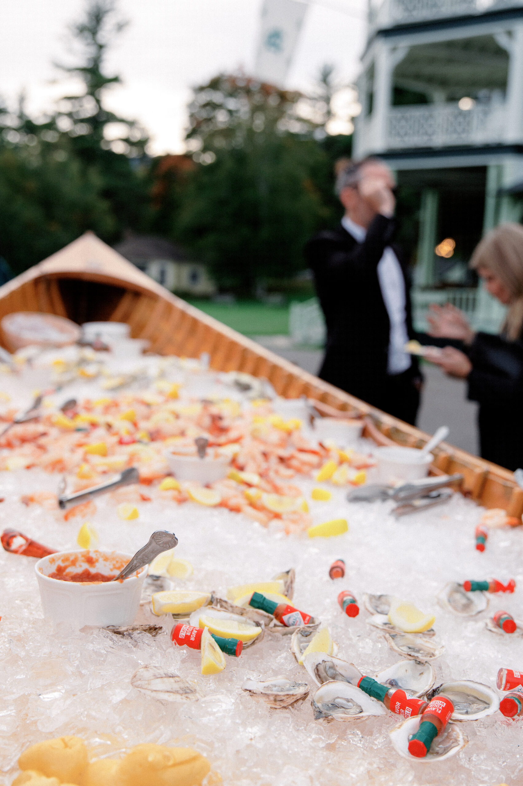 Appetizers in a boat. Upstate New York Wedding image by Jenny Fu Studio