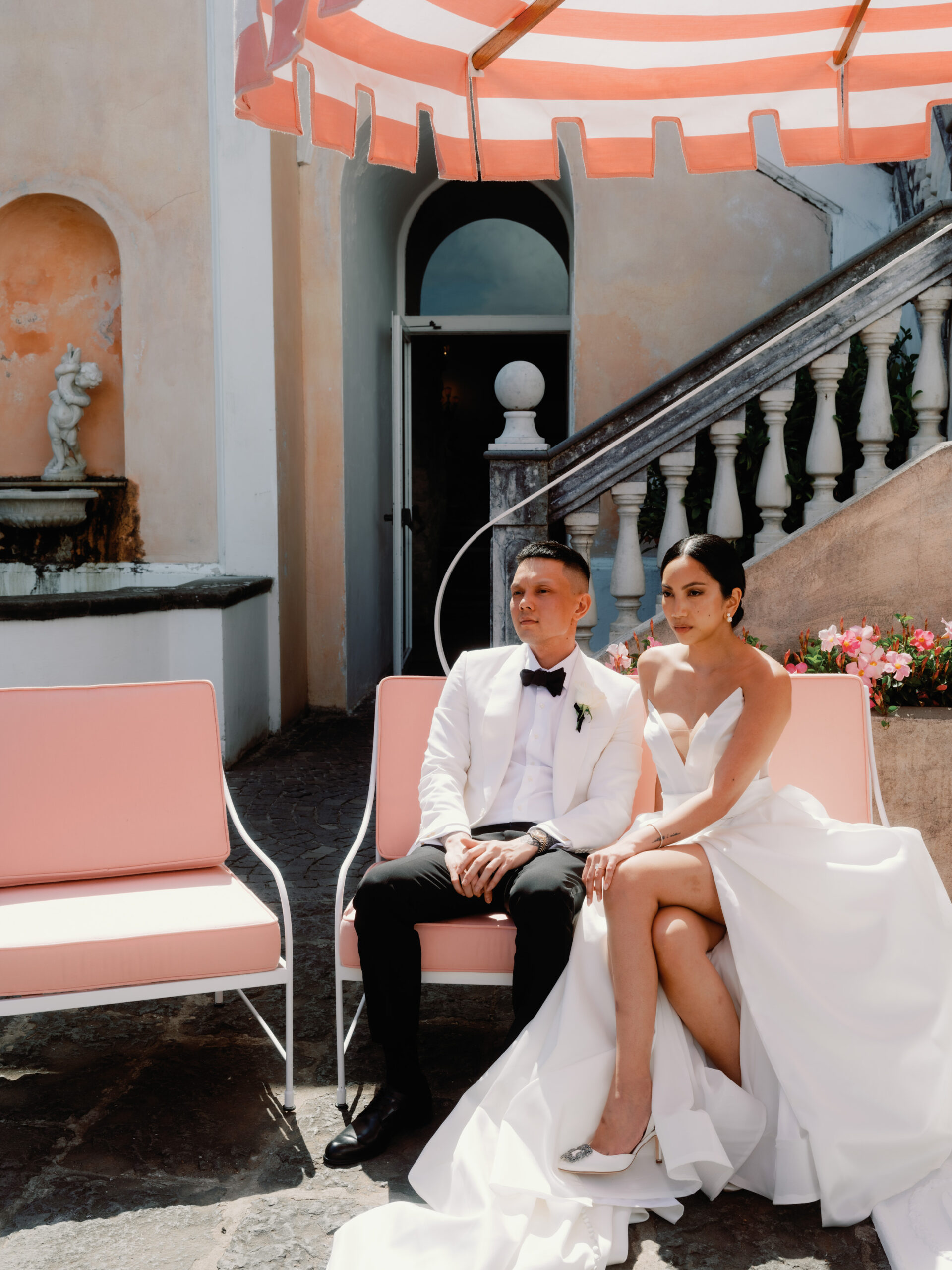 Editorial image of the newlyweds in Ravello, Italy. Image by Jenny Fu Studio