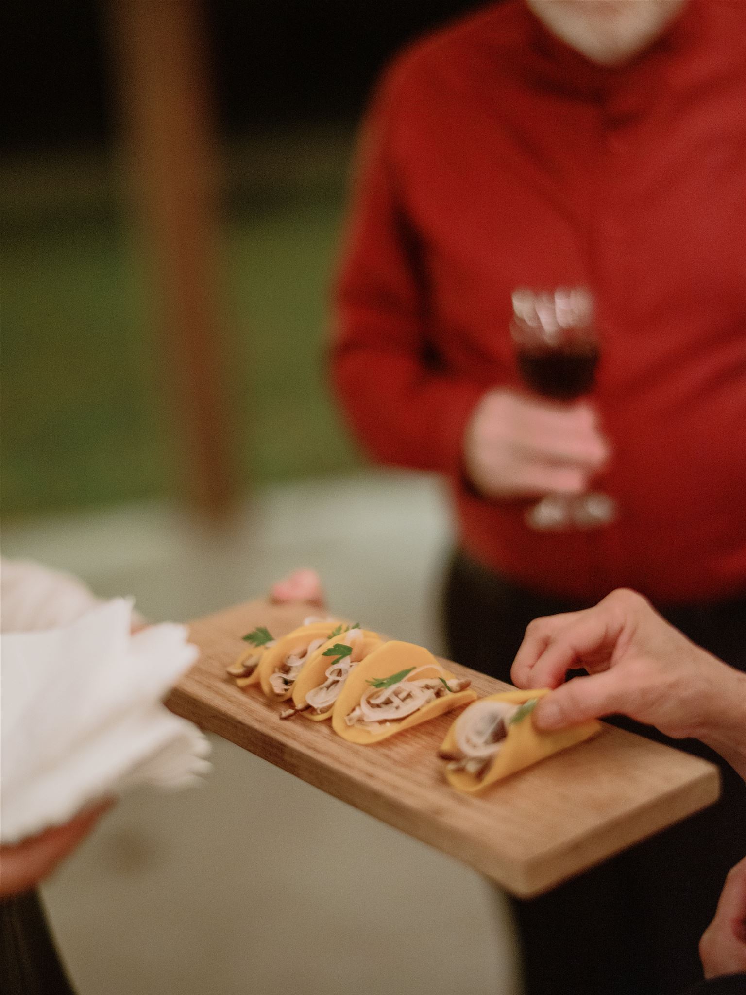 Finger foods for a welcome dinner. Image by Jenny Fu Studio