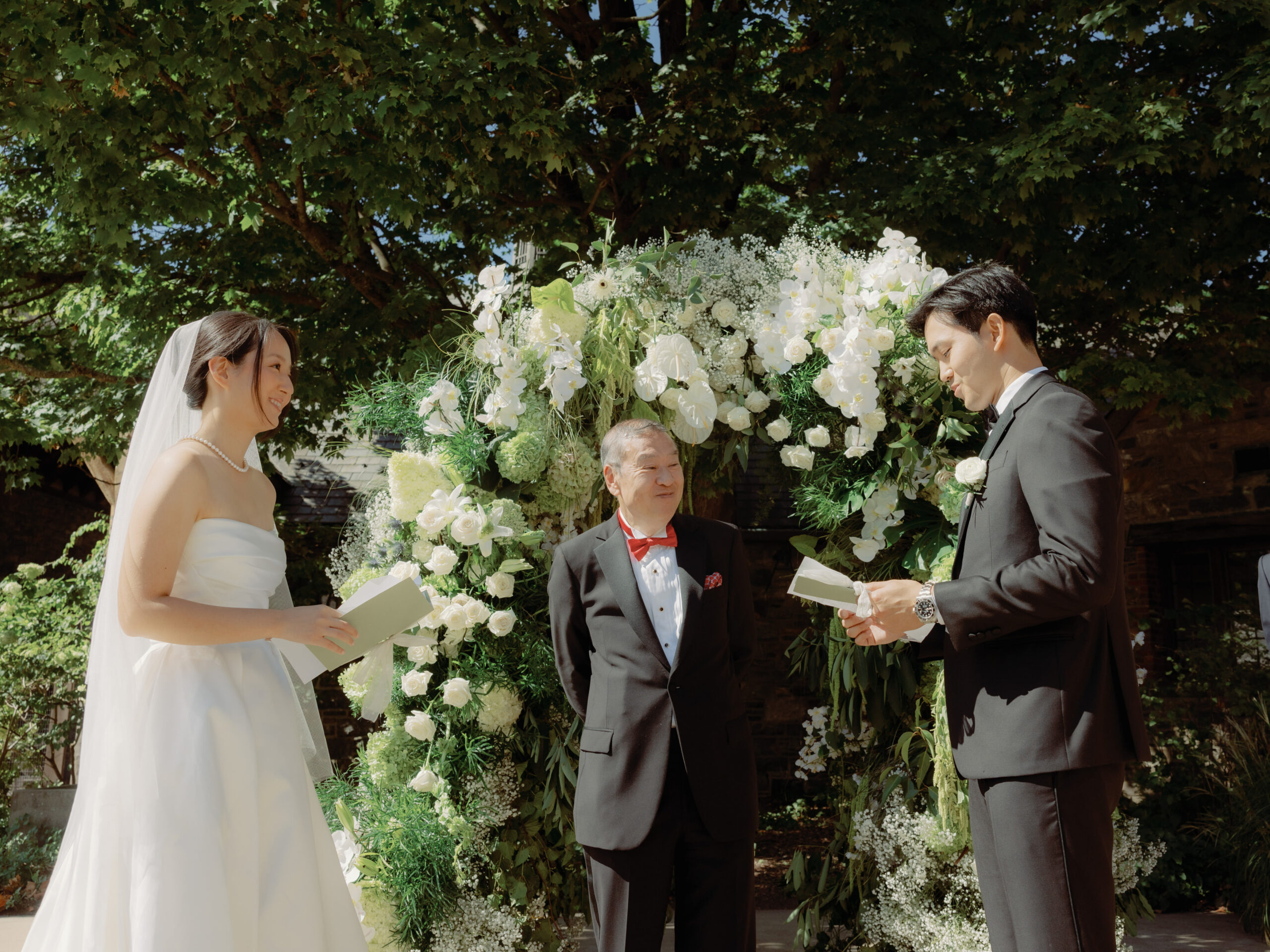 A candid photo of the wedding ceremony captured by Jenny Fu Studio.