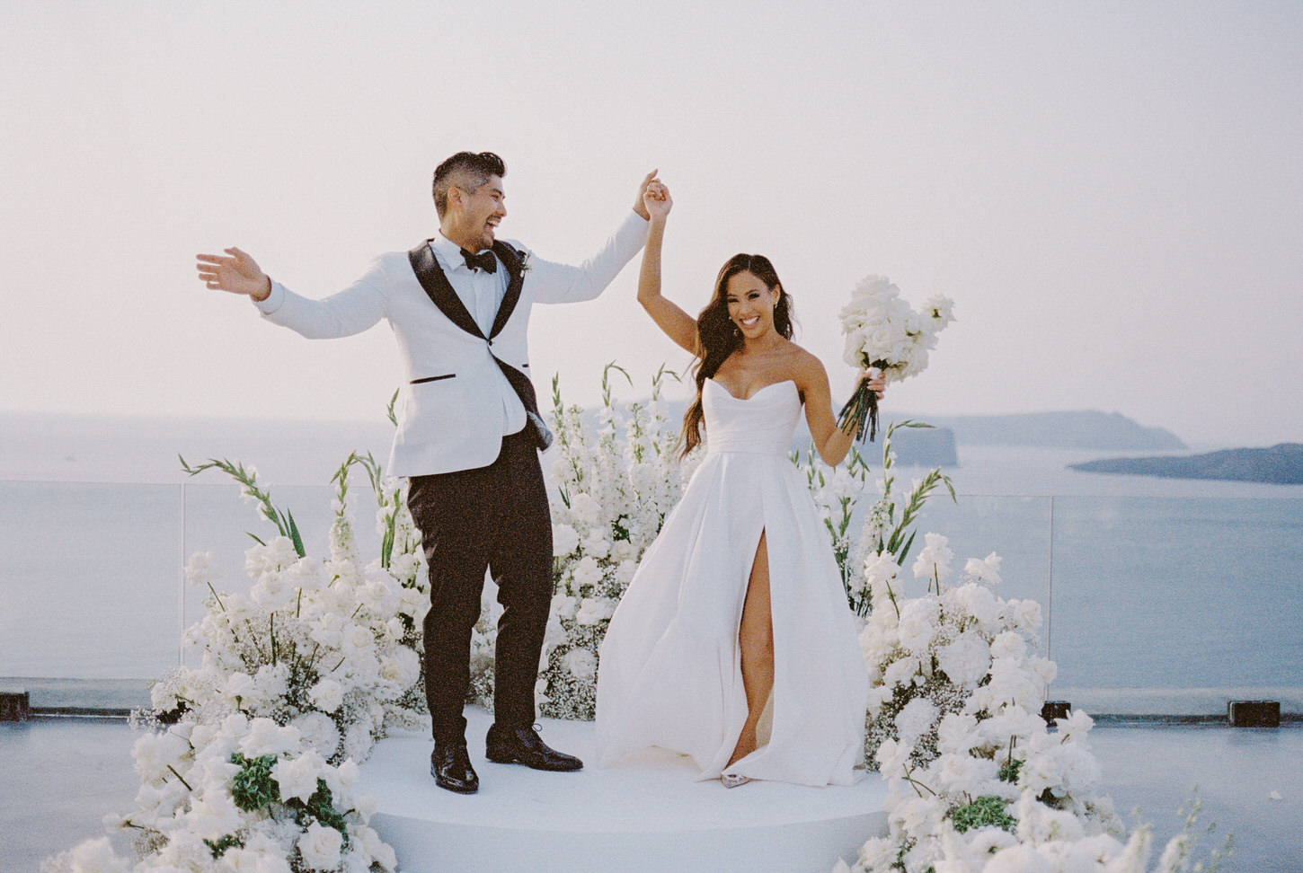 The bride and groom are brimming with happiness after the destination wedding ceremony, captured by Jenny Fu Studio