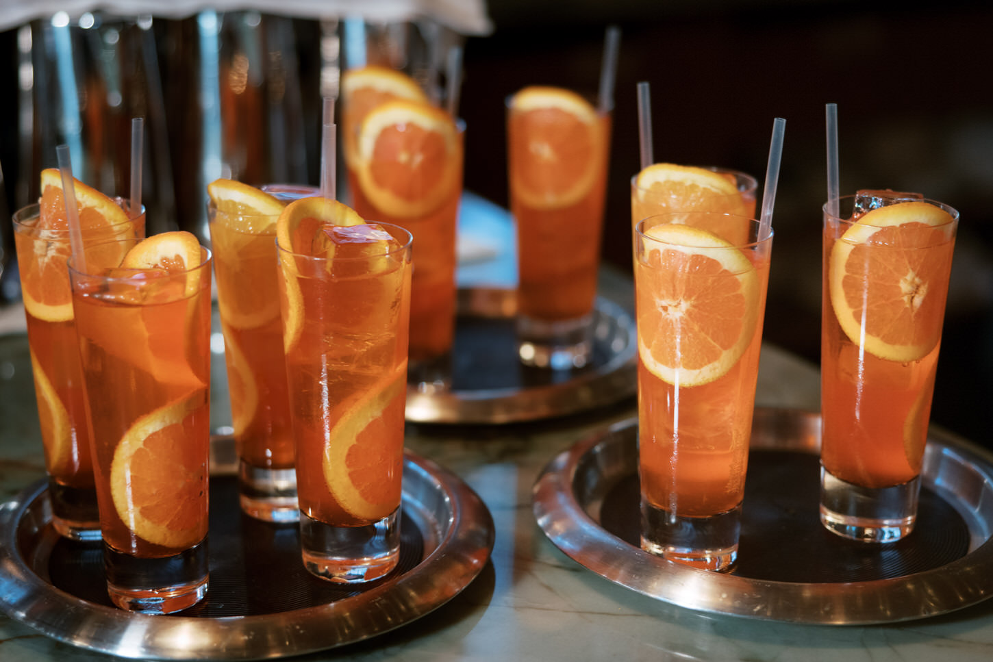 Colorful cocktails for a wedding reception, a dreamlike wedding photo image captured by Jenny Fu Studio.