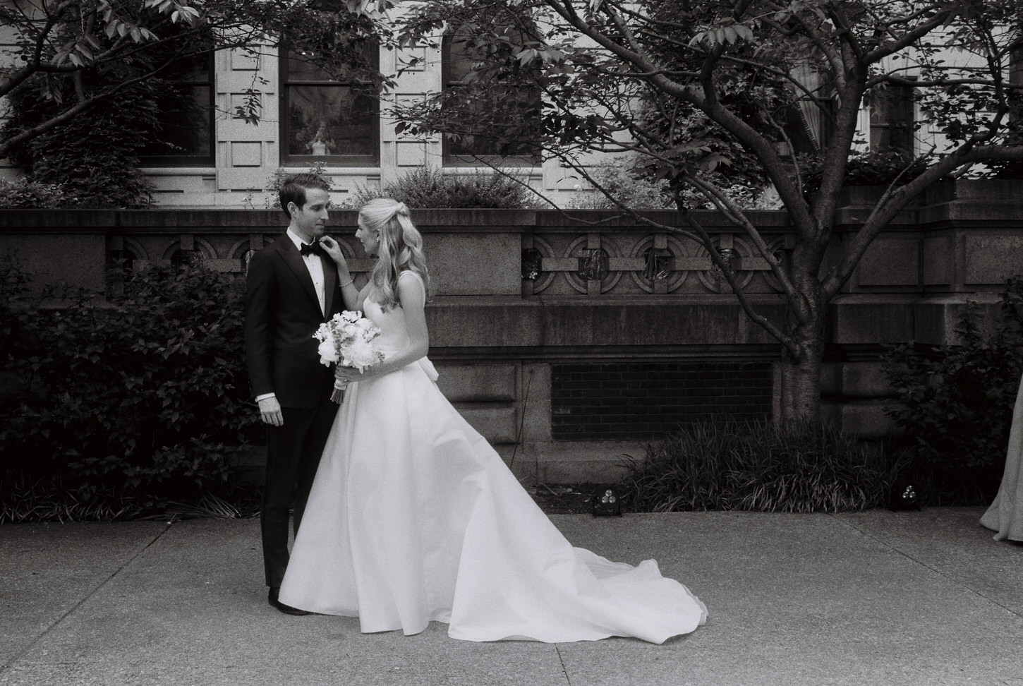 Documentary, black and white film photography of the newlyweds  captured by Jenny Fu Studio NYC.